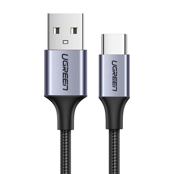 Kabel przewód w mocnym oplocie USB - USB-C QC 3.0 3A 2m szary