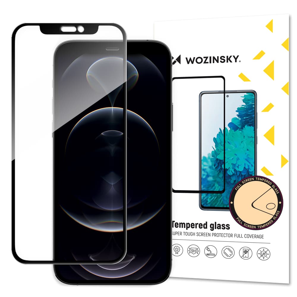 Szkło hartowane do iPhone 14 Plus / 13 Pro Max na cały ekran z ramką Case Friendly - czarny