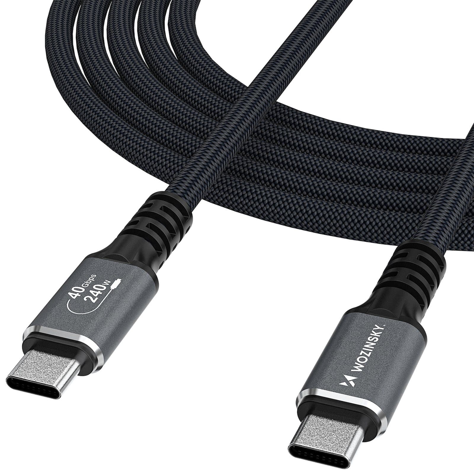 Kabel przewód Thunderbolt 4 USB-C 240W 4K 1.5m - czarny