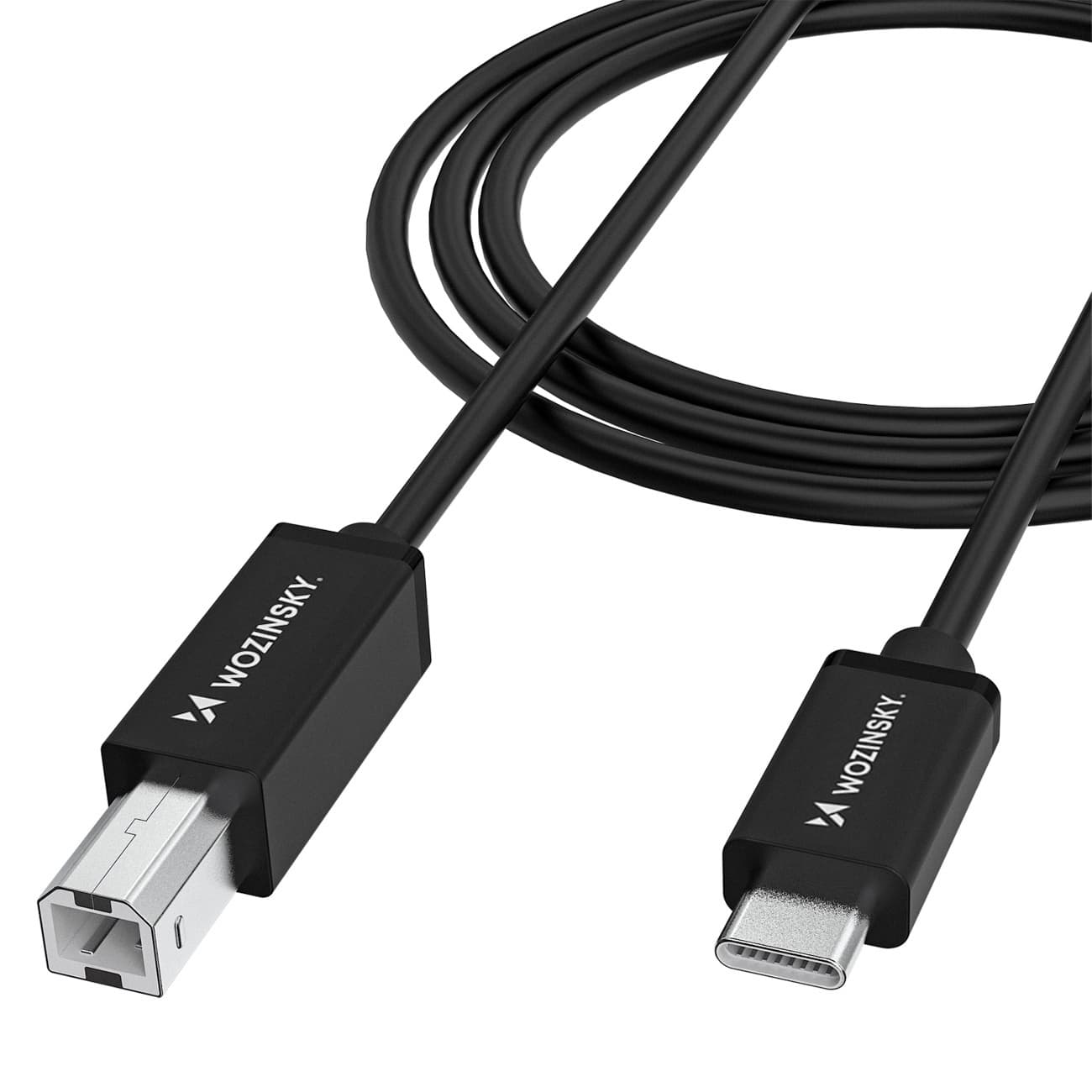 Kabel przewód do drukarki skanera USB-B - USB-C 1m - czarny