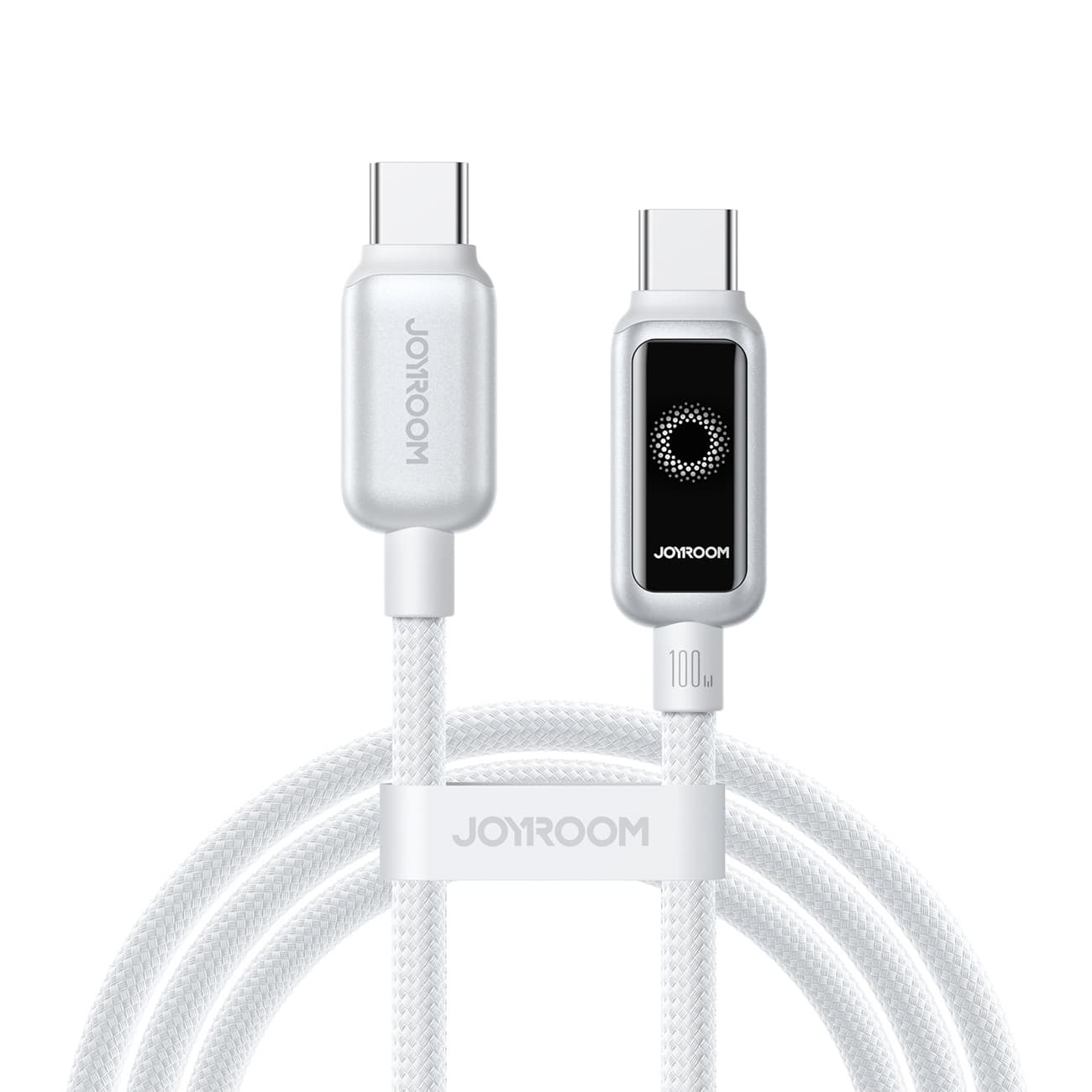 Kabel przewód w oplocie USB-C 100W 1.2m - biały